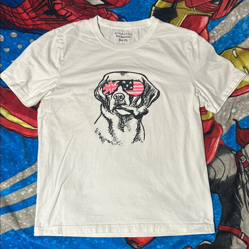 Giordano Funny American & United Kingdom Dog Graphic Slim Fit Tee Shirt